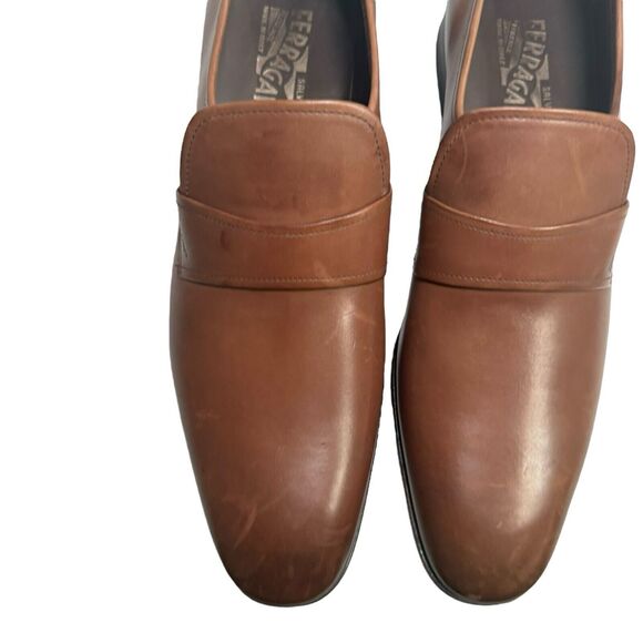 Salvatore Ferragamo Classic Brown Leather Slip-On Loafers main image 16